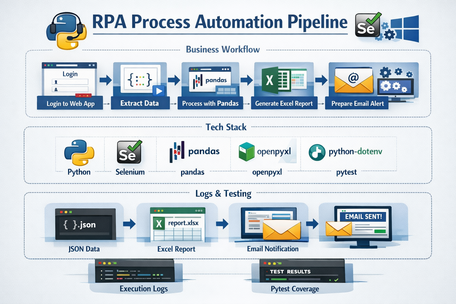 RPA Process Automation Pipeline overview